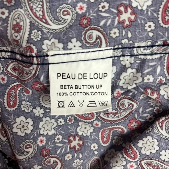 Peau De Loup | Paisley Long Sleeve Cotton Blouse Size 14 - Picture 5 of 7